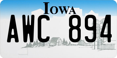 IA license plate AWC894