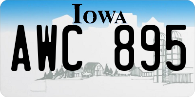 IA license plate AWC895