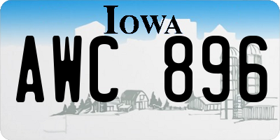 IA license plate AWC896