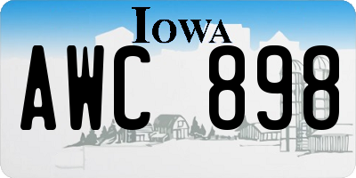 IA license plate AWC898