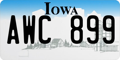 IA license plate AWC899