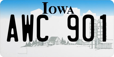 IA license plate AWC901