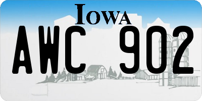 IA license plate AWC902
