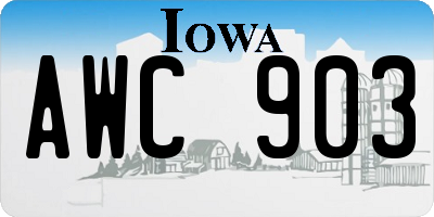 IA license plate AWC903