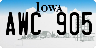 IA license plate AWC905