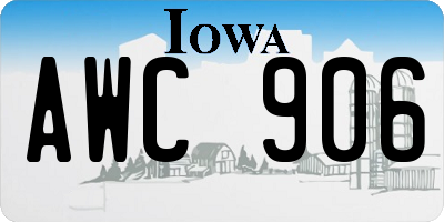 IA license plate AWC906