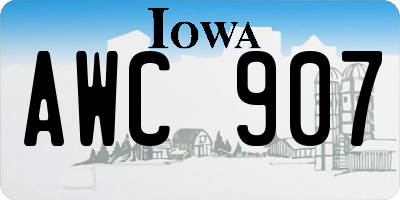 IA license plate AWC907