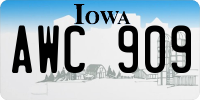 IA license plate AWC909