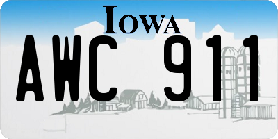 IA license plate AWC911