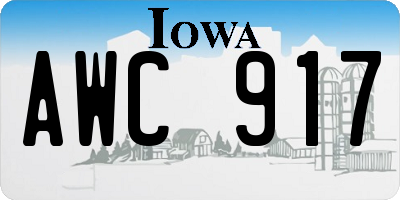 IA license plate AWC917