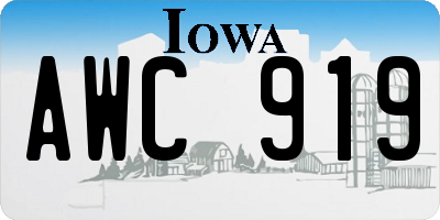IA license plate AWC919