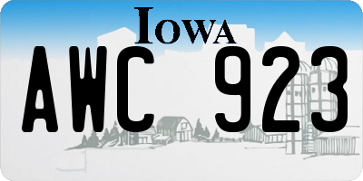 IA license plate AWC923