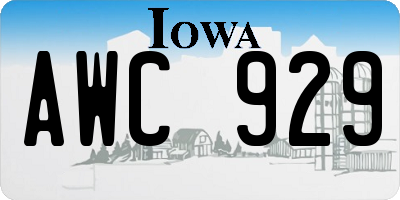 IA license plate AWC929