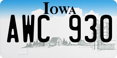 IA license plate AWC930