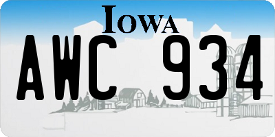 IA license plate AWC934