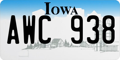IA license plate AWC938