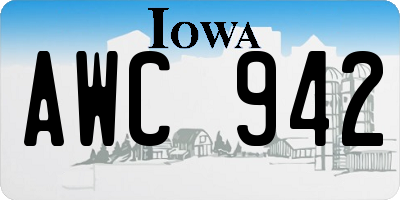 IA license plate AWC942