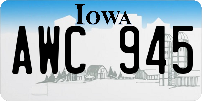 IA license plate AWC945