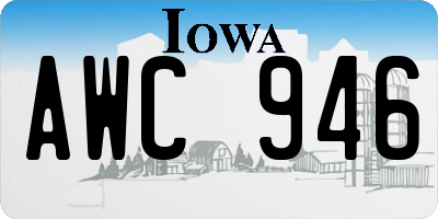 IA license plate AWC946