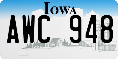 IA license plate AWC948