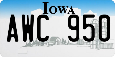 IA license plate AWC950
