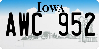IA license plate AWC952
