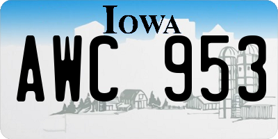 IA license plate AWC953