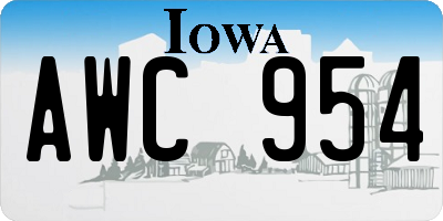 IA license plate AWC954