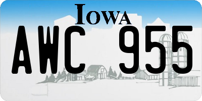 IA license plate AWC955