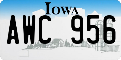 IA license plate AWC956