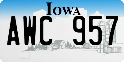 IA license plate AWC957