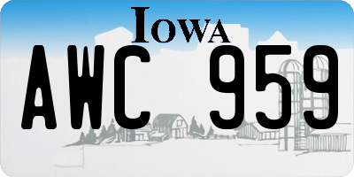 IA license plate AWC959