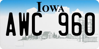 IA license plate AWC960