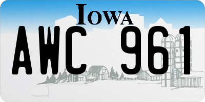 IA license plate AWC961