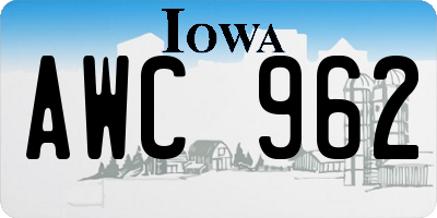 IA license plate AWC962