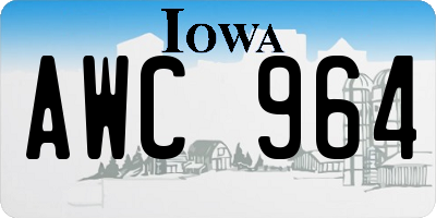 IA license plate AWC964