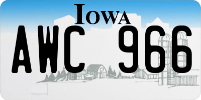 IA license plate AWC966