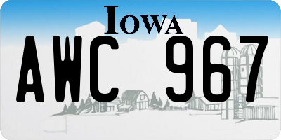 IA license plate AWC967