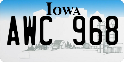 IA license plate AWC968