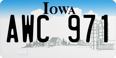 IA license plate AWC971