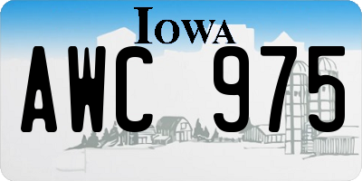 IA license plate AWC975