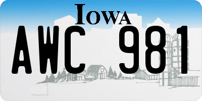 IA license plate AWC981