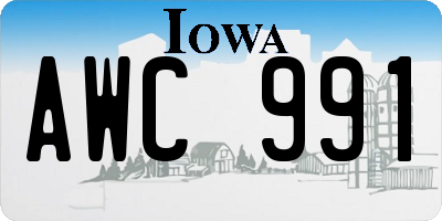 IA license plate AWC991