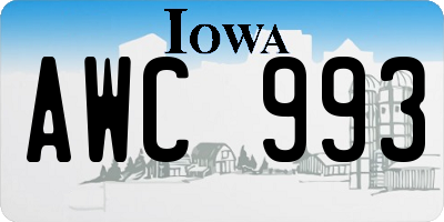 IA license plate AWC993