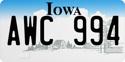 IA license plate AWC994