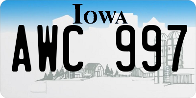 IA license plate AWC997