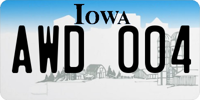 IA license plate AWD004