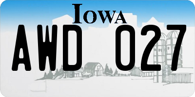 IA license plate AWD027