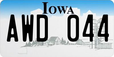 IA license plate AWD044