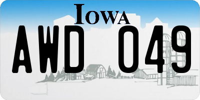 IA license plate AWD049